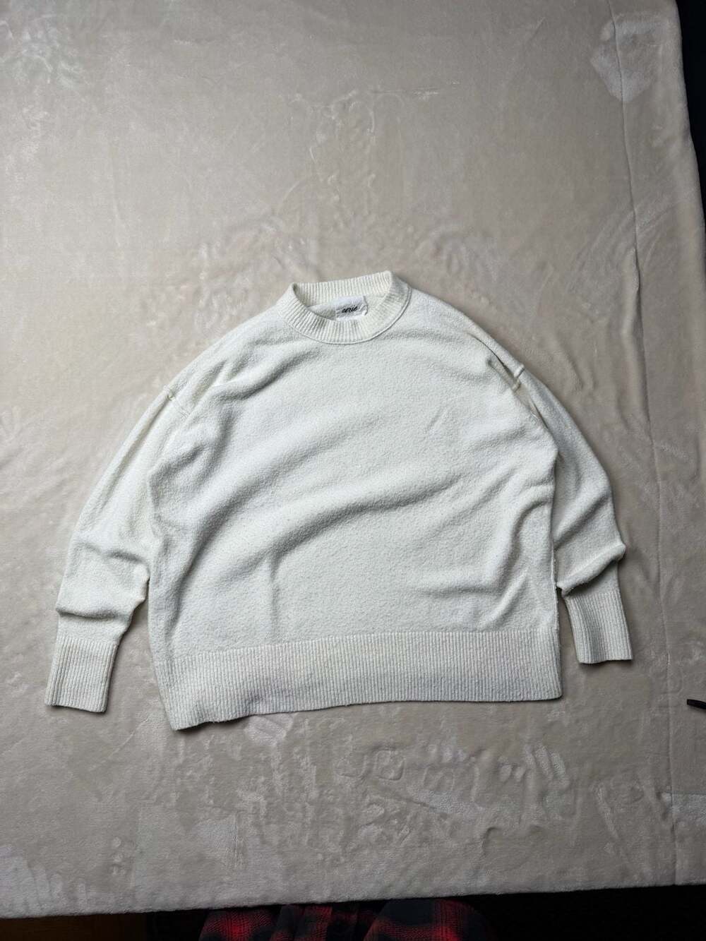 Aerie Sweater Size S White Crewneck Long Sleeve Oversized Pullover